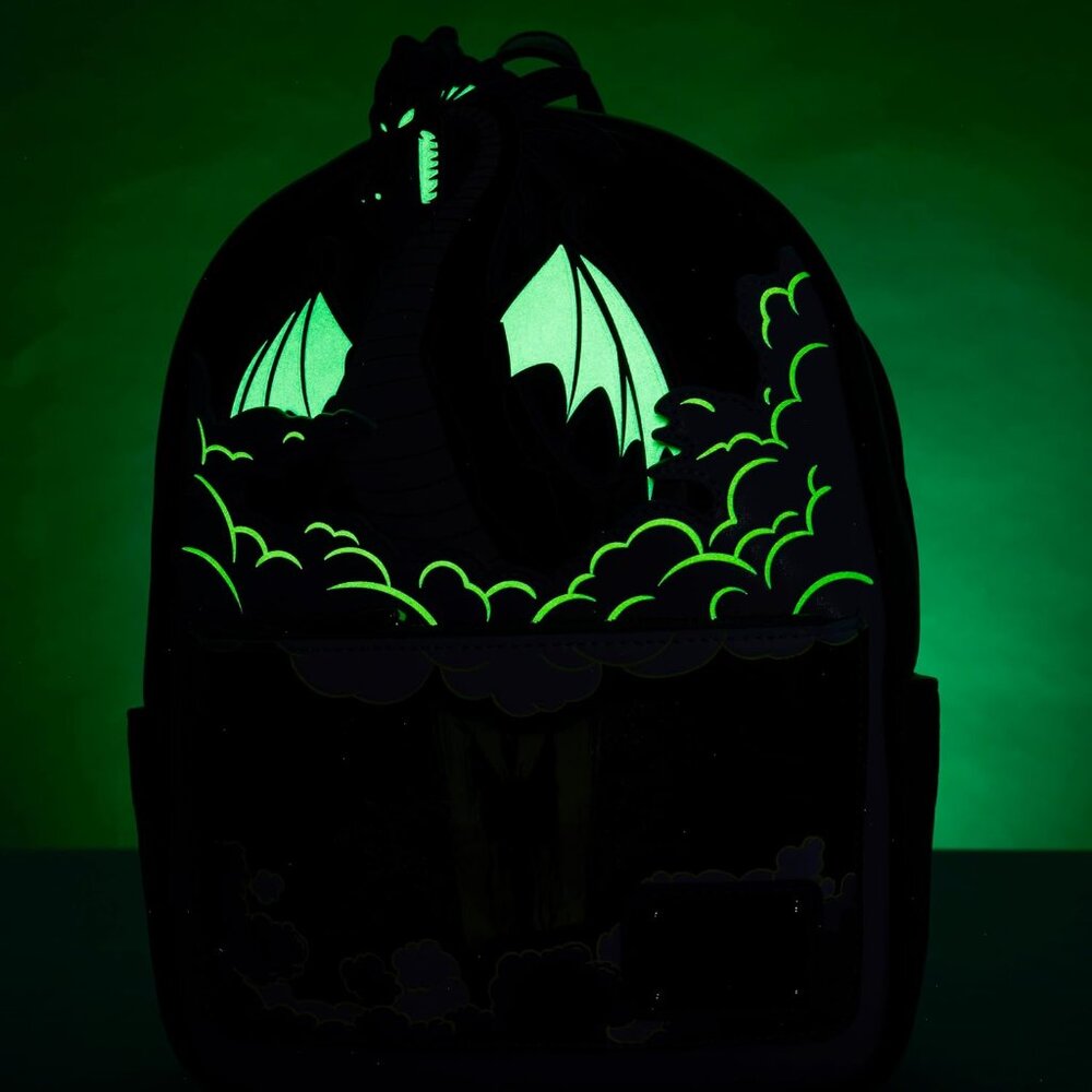 Loungefly Disney Maleficent Dragon Lenticular & Glow in the Dark Backpack NWT - Picture 9 of 10